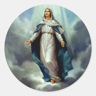 Pegatina Redonda Bendita Virgen María - Madre de Dios