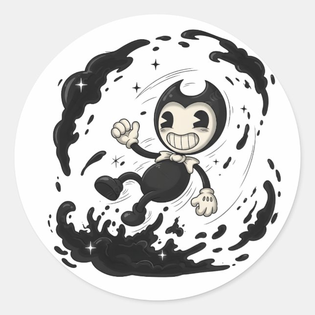 Pegatina Redonda Bendy Sticker | Bendy and the Ink Machine Vinyl Ch (Anverso)