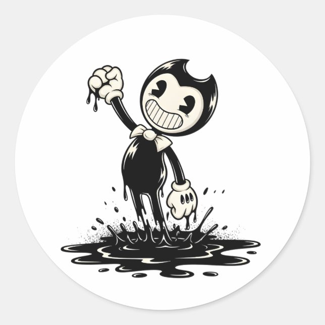 Pegatina Redonda Bendy Sticker | Bendy and the Ink Machine Vinyl Ch (Anverso)