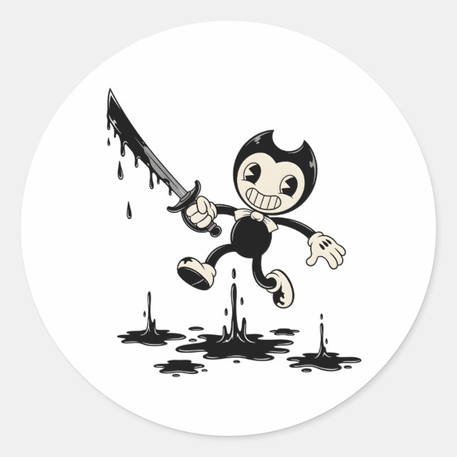 Pegatina Redonda Bendy Sticker | Bendy and the Ink Machine Vinyl Ch (Anverso)
