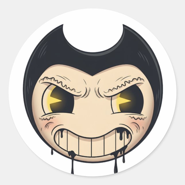Pegatina Redonda Bendy Sticker | Bendy and the Ink Machine Vinyl Ch (Anverso)