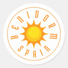 PEGATINA REDONDA BENIDORM SPAIN SUN