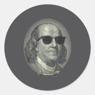 Pegatina Redonda Benjamin Franklin El Benjamin Se Trata De Todo