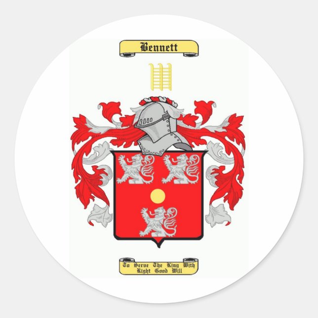 Pegatina Redonda bennett (inglés) (Anverso)