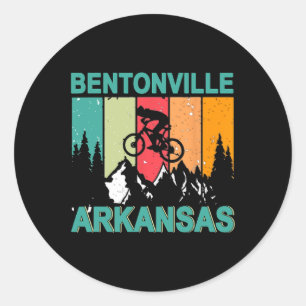 Pegatina Redonda Bentonville Arkansas Vintage Retro 70s Bicicleta d