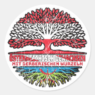 Pegatina Redonda Berber Berberisch Österreichisch Österreich Baum