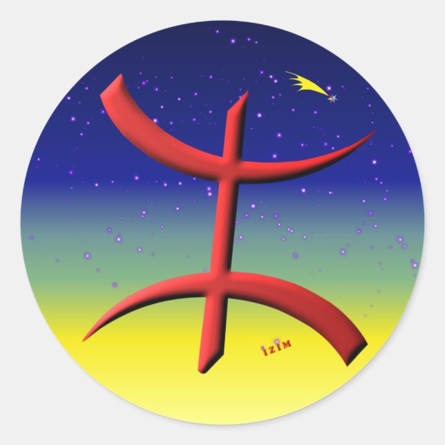 Pegatina Redonda berberisco, cabila (Anverso)