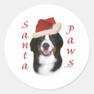 Pegatina Redonda Berenés Mountain Dog Santa Paws