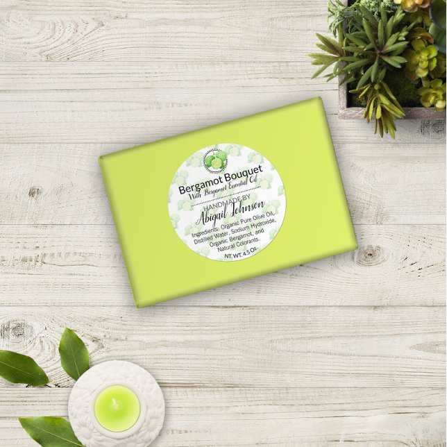 Pegatina Redonda Bergamot Scrub casero hecho a mano o Pegatinas de  (Subido por el creador)