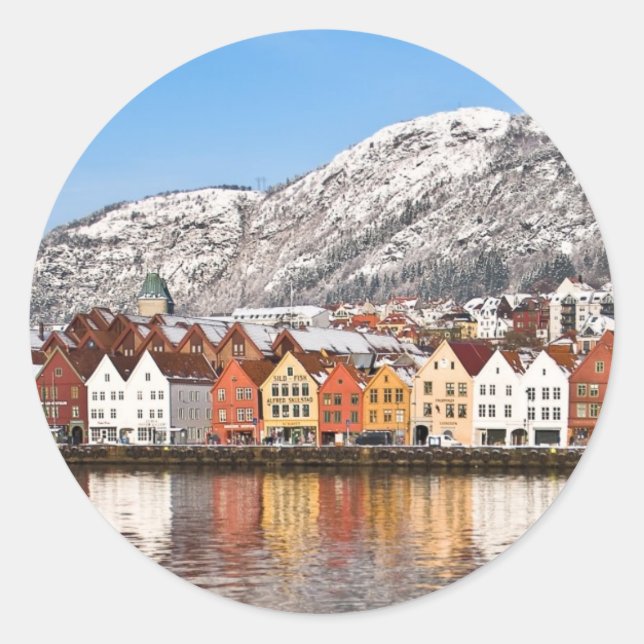 Pegatina Redonda Bergen (Anverso)