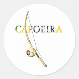 Pegatina Redonda Berimbau Capoeira