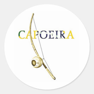 Pegatina Redonda Berimbau Capoeira