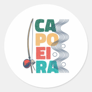 PEGATINA REDONDA BERIMBAU CAPOEIRA