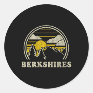 Pegatina Redonda Berkshires Machusetts Ma Camiseta Vintage Senderis