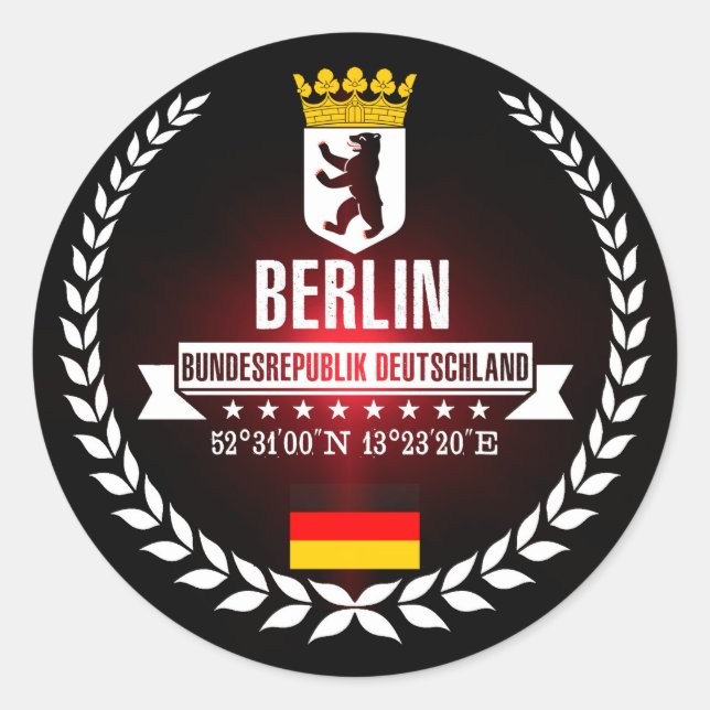 Pegatina Redonda Berlín (Anverso)