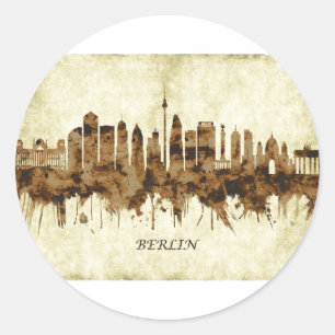 Pegatina Redonda Berlín Alemania Cityscape