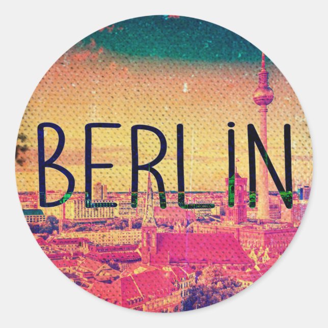 Pegatina Redonda Berlin, circle (Anverso)