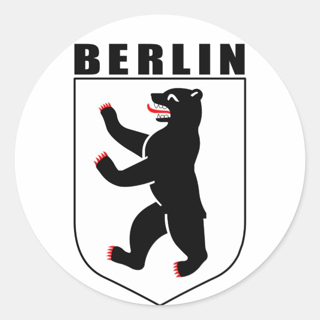 Pegatina Redonda Berlín (escudo de armas) (Anverso)