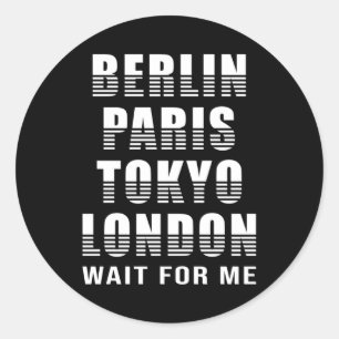 Pegatina Redonda Berlín París Tokio ciudades de Londres regalo dive