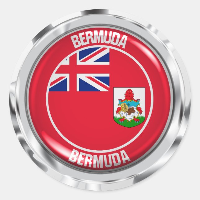 Pegatina Redonda Bermuda redonda Emblem (Anverso)