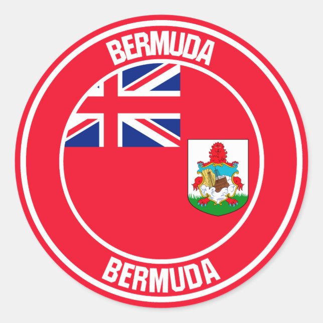 Pegatina Redonda Bermuda redonda Emblem (Anverso)