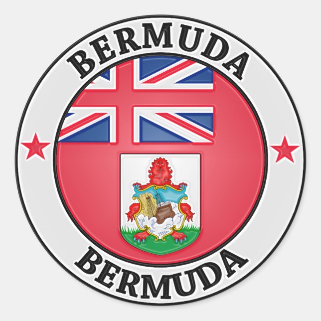 Pegatina Redonda Bermuda redonda Emblem (Anverso)