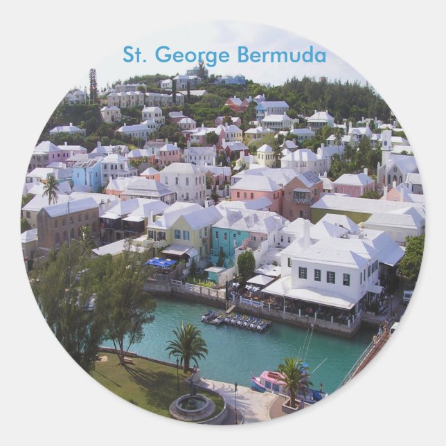 Pegatina Redonda Bermudas (Anverso)