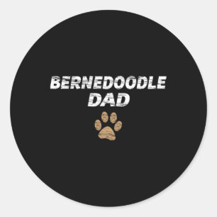 Pegatina Redonda Bernedoodle Dad Mens And Kids Tee - Padres Regalos