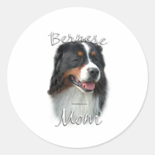 Pegatina Redonda Bernese Mountain Dog Mom 2