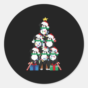 Pegatina Redonda Bernese Mt Dog Puppy Christmas Tree Classic T-Shir