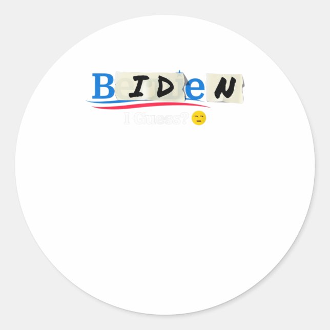 Pegatina Redonda Bernie ahora se prepara para Biden Meh (Anverso)