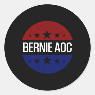 Pegatina Redonda Bernie Aoc 2028 Bernie Sanders Alexandria Cortez P