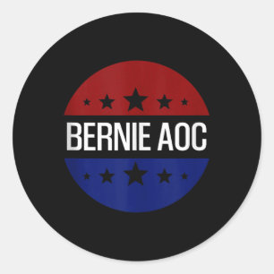 Pegatina Redonda Bernie Aoc 2028 Bernie Sanders Alexandria Cortez P