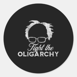 Pegatina Redonda Bernie Aoc 2028 contra la oligarquía Bernie Sander