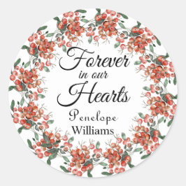 Pegatina Redonda Berries Forestales En La Memoria Amada