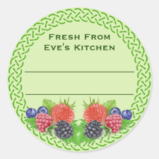 Pegatina Redonda Berries mezcladas con latas redondas celtas