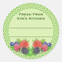 Pegatina Redonda Berries mezcladas con latas redondas celtas