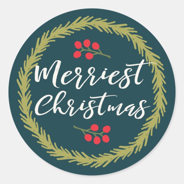 Pegatina Redonda Berries y los Navidades más merecidos de Pine (Anverso)