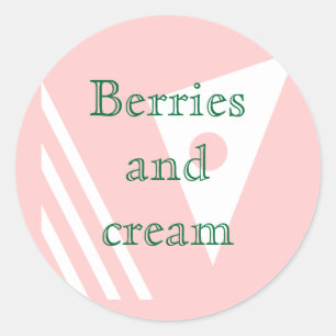 Pegatina Redonda Berries y nata