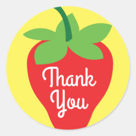 Pegatina Redonda Berry 1º cumpleaños Cute Fresa Colorful Mod