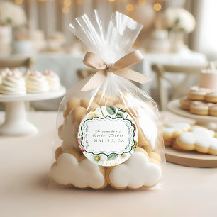 Pegatina Redonda Berry Botanical Charm Bridal Shower