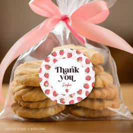 Pegatina Redonda Berry First Birthday Gracias