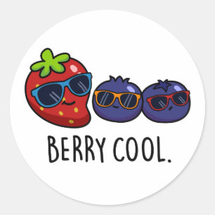 Pegatina Redonda Berry Guay Funny Strawberry Blueberry Pun