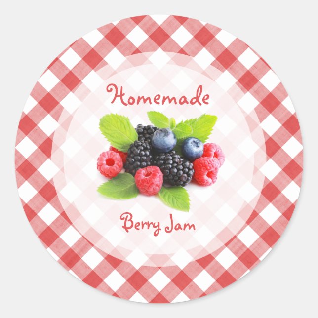 Pegatina Redonda Berry Jam Red Fruits Mix (Anverso)