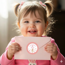 Pegatina Redonda Berry Magic Fairy Chica Partido Cumpleaños Fresa