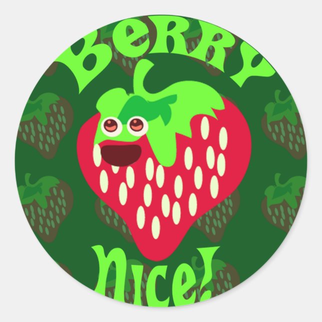 Pegatina Redonda ¡Berry Nice! (Anverso)