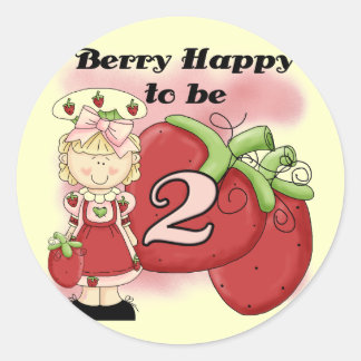 Pegatina Redonda Berry rubia camisetas de cumpleaños y regalos