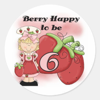 Pegatina Redonda Berry rubio 6 camisetas de cumpleaños y regalos