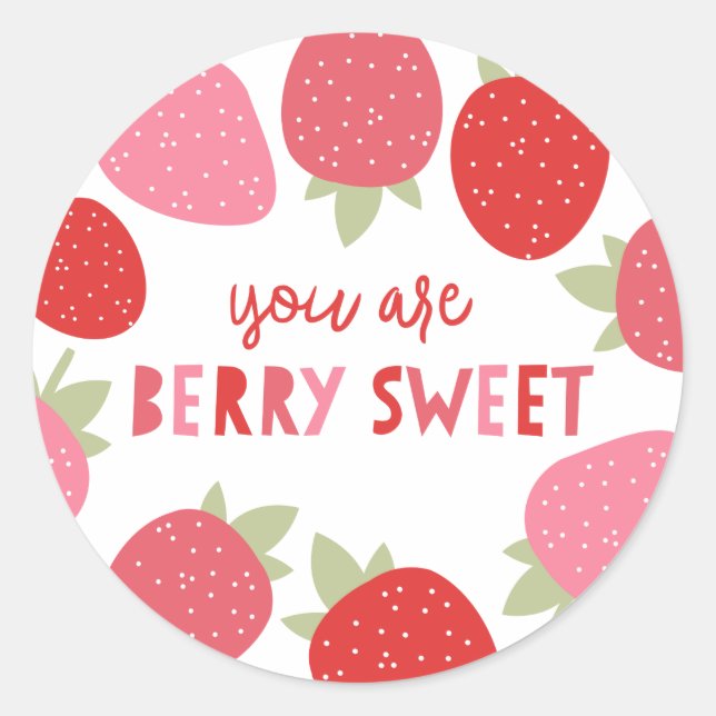 Pegatina Redonda Berry Sweet (Anverso)