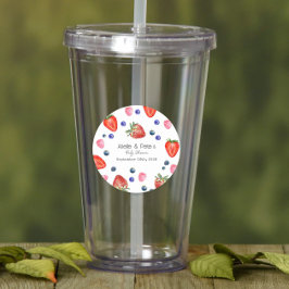 Pegatina Redonda Berry Sweet Baby Shower